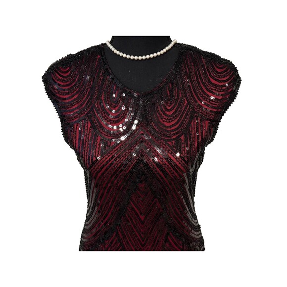 FUNDAISY STUNNING Red & black Sequin Flapper Dress Size XS - Picture 3 of 13